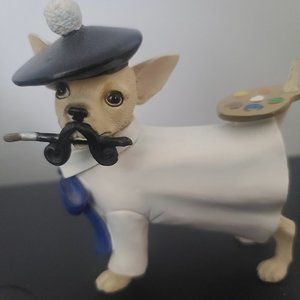 Chihuahua painter figurine